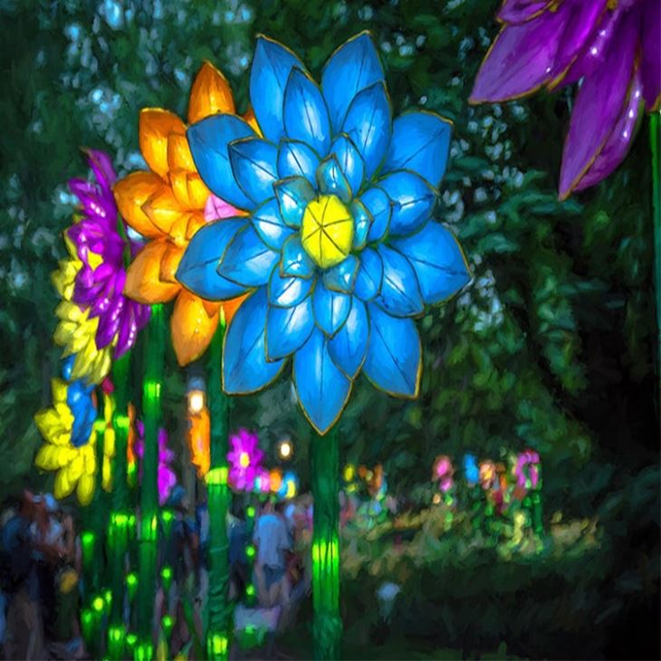 Chinese Flower Silk Lantern Cloth Festival Lantern